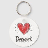 Love Denmark Sleutelhanger (Achterkant)