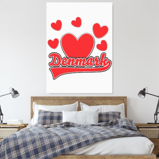 Love Denmark  style logo Canvas Afdruk (Insitu (Slaapkamer))