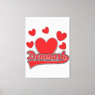 Love Denmark  style logo Canvas Afdruk