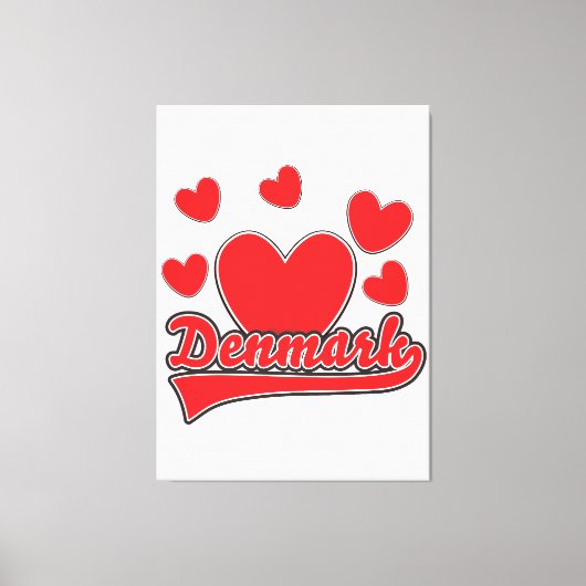 Love Denmark  style logo Canvas Afdruk (Voorkant)