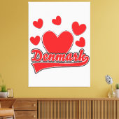 Love Denmark  style logo Canvas Afdruk (Insitu (Woonkamer))