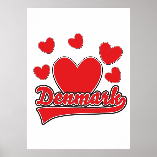 Love Denmark  style logo Poster (Voorkant)