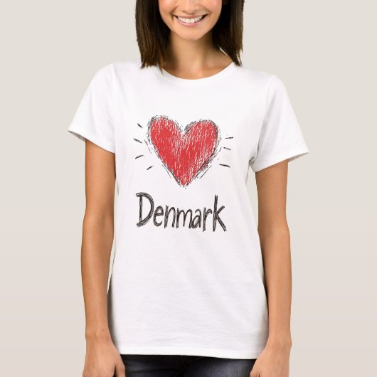 Love Denmark T-shirt (Voorkant)