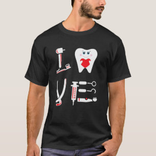 Love Dental Hygienist Dentist Orthodontics Valenti T-shirt