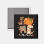 Love Dental Life Pumpkin Tooth Dentist Fall Thanks Magneet (Voorkant / Achterkant)