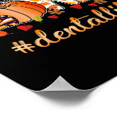 Love Dental Life Pumpkin Tooth Dentist Herfst Beda Poster (Hoek)