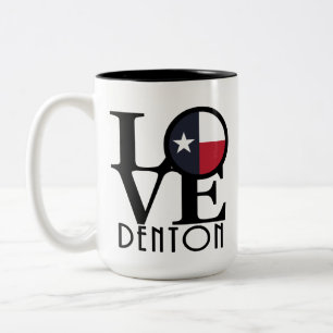 LOVE Denton Texas 15oz Tweekleurige Koffiemok