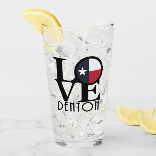 LOVE denton Texas Glas (Voorkant ijs)