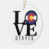 LOVE Denver Colorado Keramisch Ornament (Links)
