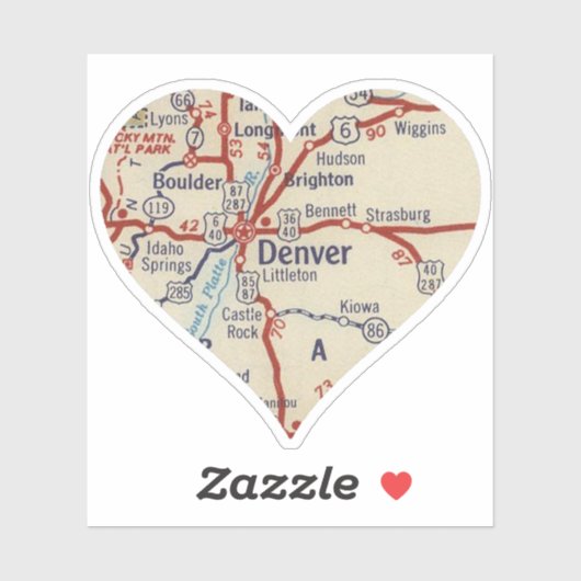 Love Denver  Map Sticker (Vel)