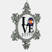 LOVE Denver Tin Sneeuwvlok Ornament (Links)