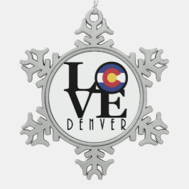 LOVE Denver Tin Sneeuwvlok Ornament