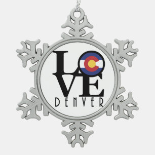 LOVE Denver Tin Sneeuwvlok Ornament