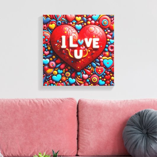 Love design Canvas Print (Insitu (Woonkamer))