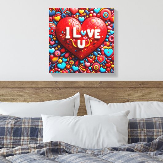Love design Canvas Print (Insitu (Slaapkamer))