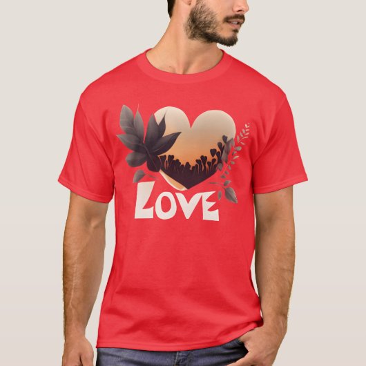 Love Design Leaves cadeau T-shirt (Voorkant)