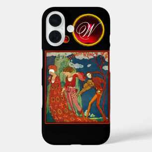 LOVE, DESIRE EN DOOD RED GEM STONE MONOGRAM iPhone 16 HOESJE