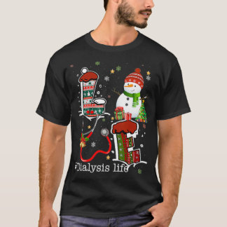 Love Dialysis Life Snowman Kerstmis voor verpleegk T-shirt