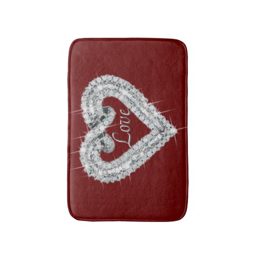 Love Diamond Heart Bath Mat (Voorkant Verticaal)