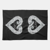 Love Diamond Heart Kitchen Towel Theedoek (Horizontaal)