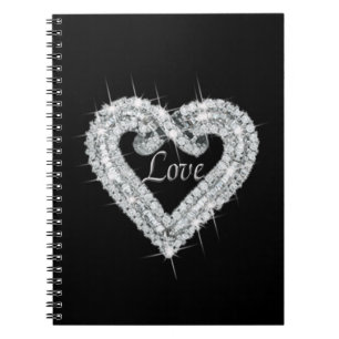 Love Diamond Heart Spiral Notitieboek