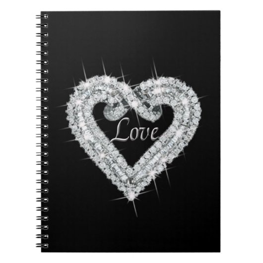 Love Diamond Heart Spiral Notitieboek (Voorkant)