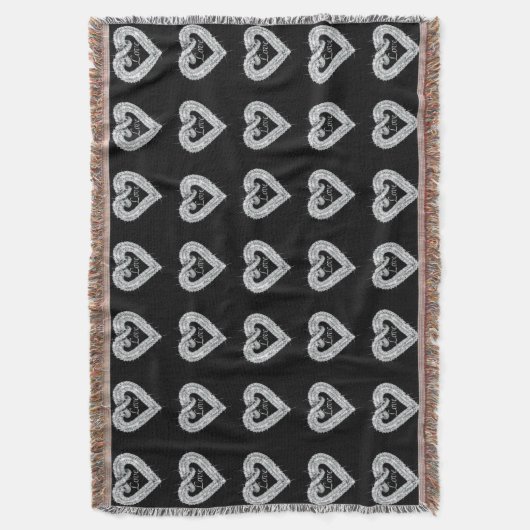 Love Diamond Heart Throw Blanket Deken (Voorkant Verticaal)