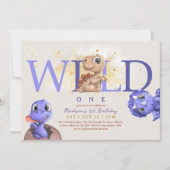 Love Dino Simple Funny Baby First Birthday Kaart (Voorkant)