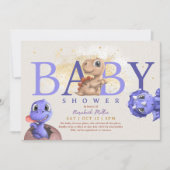 Love Dino Simple Funny Cute Dragon Baby Shower Kaart (Voorkant)