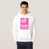 Love Discrimineert White Hoodie niet (Voorkant volledig)