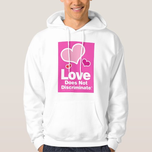 Love Discrimineert White Hoodie niet (Voorkant)