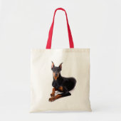 Love Doberman Pinscher Puppy Dog Canvas tas (Voorkant)