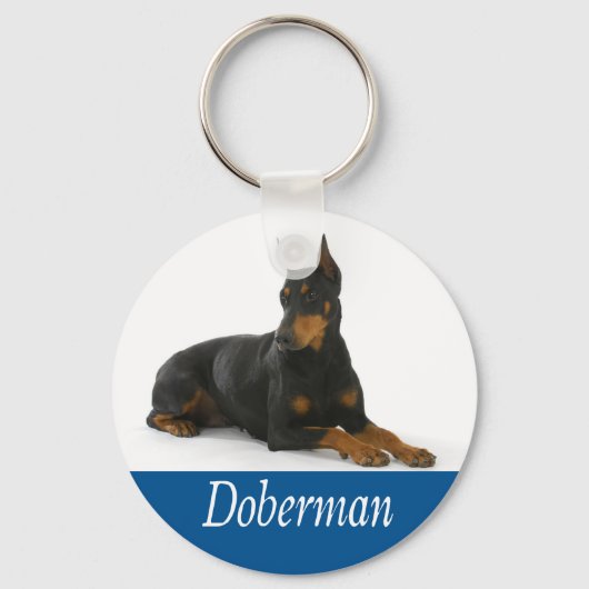 Love Doberman Pinscher Puppy Dog Sleutelhanger (Voorkant)