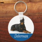 Love Doberman Pinscher Puppy Dog Sleutelhanger (Voorkant)