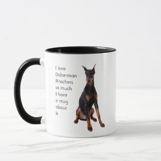 Love Doberman Pinschers Dogs so Much Fun Quote Mok (Links)