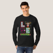 Love Doctor Reindeer Stethoscope Sweater Ugly T-shirt (Voorkant volledig)