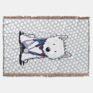 Love Doctor Westie Dotted Throw Blanket Deken