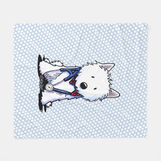 Love Doctor Westie Dotted Throw Blanket Fleece Deken (Voorkant (Horizontaal))