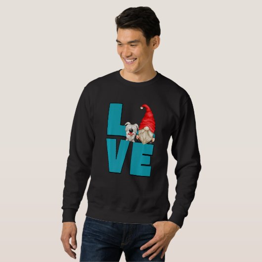 Love Dog Grandpa Gnome Graphic For Men And Crazy D Trui (Voorkant volledig)