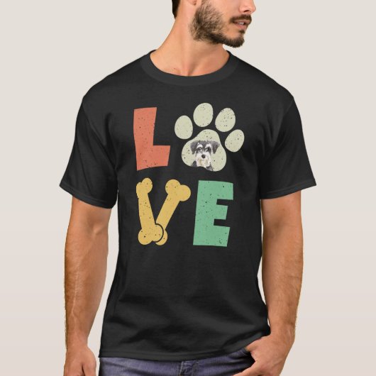 Love Dog Miniature Schnauzer Dog Lover Dog Breed T-shirt (Voorkant)