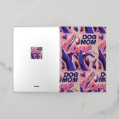 Love Dog Mum Roze Paarse Folie Wenskaart (Buiten Laag)
