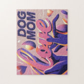 Love Dog Mum Roze Paarse Legpuzzel (Verticaal)