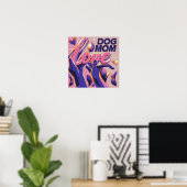 Love Dog Mum Roze Paarse Poster (Thuiskantoor)
