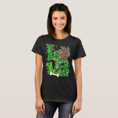 Love Dog Paw Leopard Clovers St Patrick S Day Luck T-shirt (Voorkant volledig)