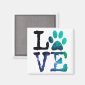 Love, Dog Paw Print Magnet (Voorkant / Achterkant)