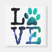 Love, Dog Paw Print Magnet (Voorkant)