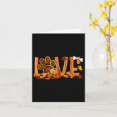 Love Dog Paw Print Turkije pompoen Herfst Herfst d Kaart (Gele Bloem)