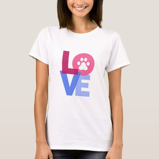 LOVE Dog Paw T-shirt (Voorkant)