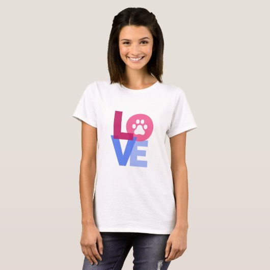LOVE Dog Paw T-shirt (Voorkant volledig)