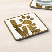 Love Dog Paws Pet Bier Onderzetter (Linkerzijde)